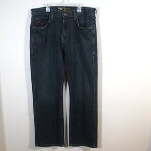 Ariat Work Mens Rebar M5 Straight Leg Work Jeans Dark Wash 34x30 Durastretch